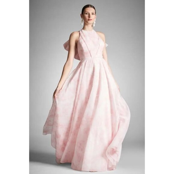 Sachin & Babi Avril Gown Pink Floral Halter Maxi Dress Size 8 - Picture 1 of 16